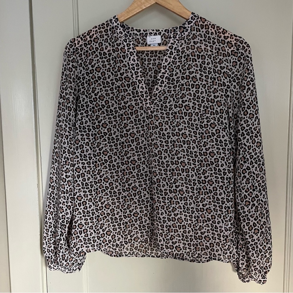 Target A New Day Sheer Leopard Blouse